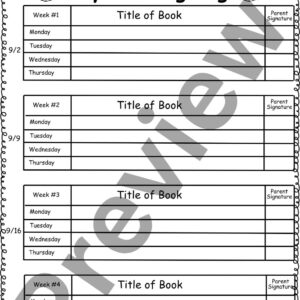 English-Spanish-Russian Monthly Reading Log for Full Academic Year September-May
