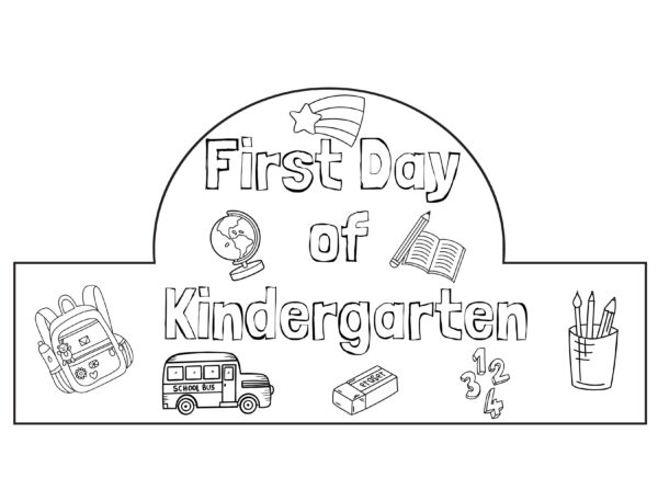 First Day of Kindergarten Headband (11 x 8 in)